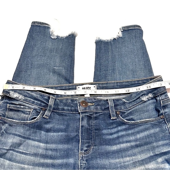 Paige Denim Verdugo Ankle Distressed Light Wash Denim Jeans Slim Leg Women's 29 - Picture 5 of 10